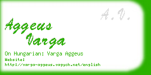 aggeus varga business card